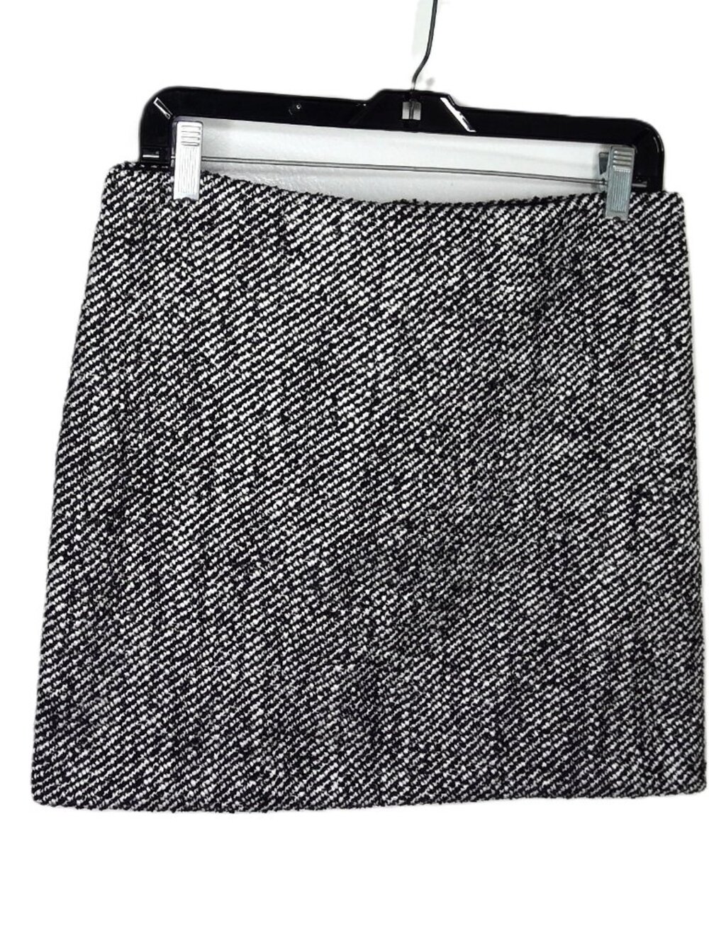 NWT H&M Mini Skirt Black & White Textured Boucle Knit Lined Straight Academia 10